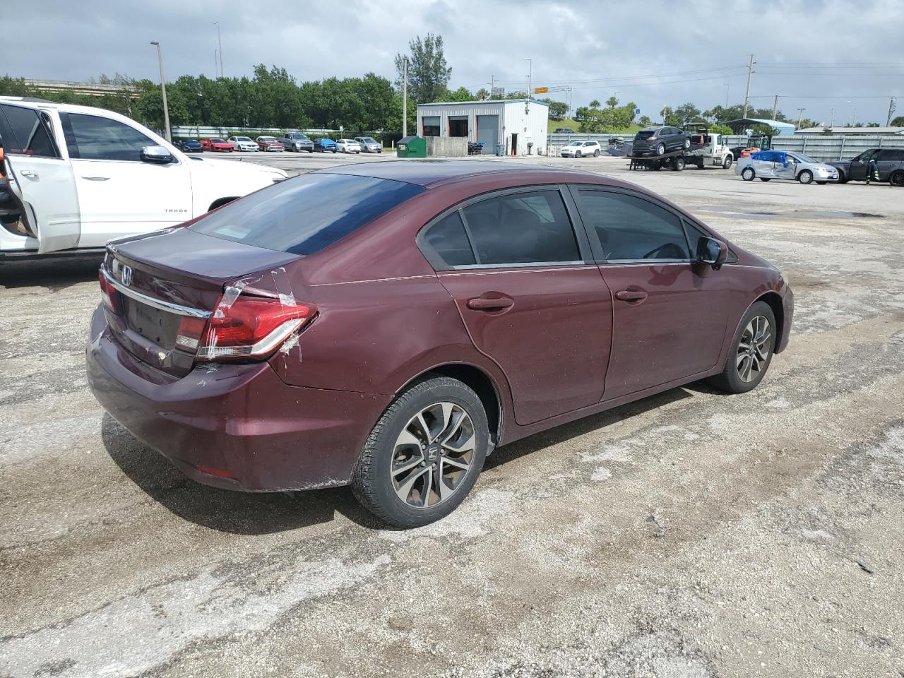 2014 Honda Civic VIN 19XFB2F86EE014495 Copart auction photo, rear end damage thumbnail 3