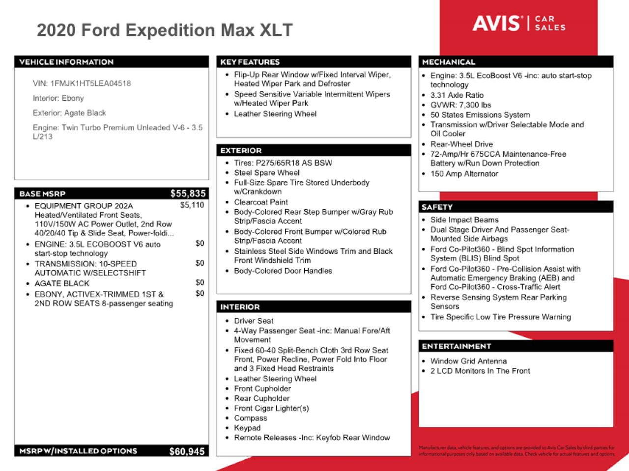 2020 Ford Expedition VIN 1FMJK1HT5LEA04518 Copart auction photo, all over damage thumbnail 13