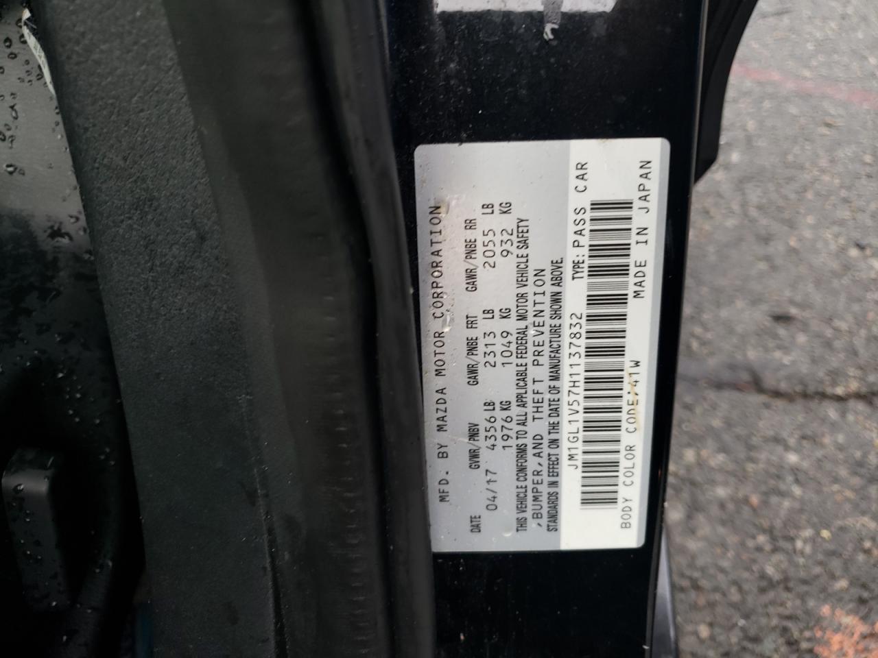 2017 Mazda 6 VIN JM1GL1V57H1137832 Copart auction photo, all over damage thumbnail 12