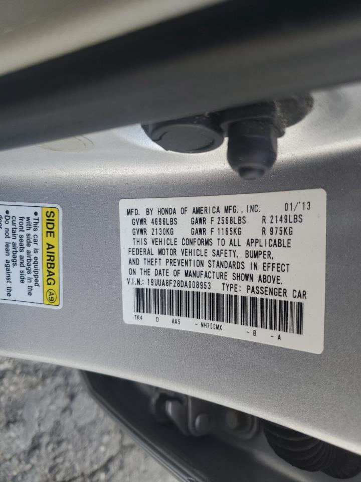 2013 Acura TL VIN 19UUA8F28DA008953 Copart auction photo, rear end / side damage thumbnail 13