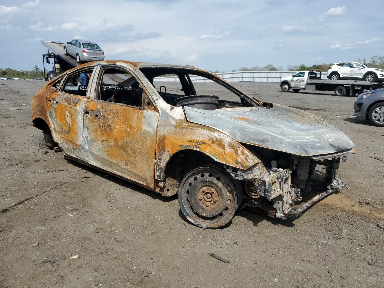2017 Honda Civic VIN 19XFC2F52HE019281 Copart auction photo, burn damage thumbnail 4