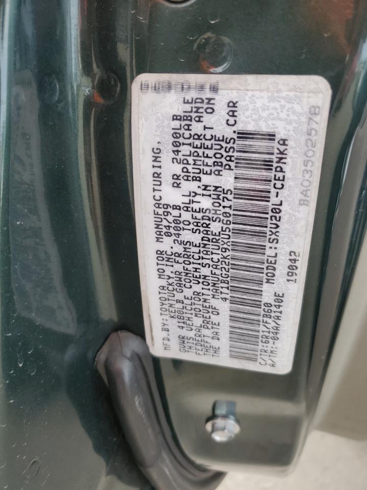 1999 Toyota Camry VIN 4T1BG22K9XU560175 Copart auction photo, rear end damage thumbnail 12