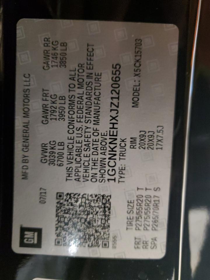 2018 Chevrolet Silverado VIN 1GCNKNEHXJZ120655 Copart auction photo, front end damage thumbnail 14
