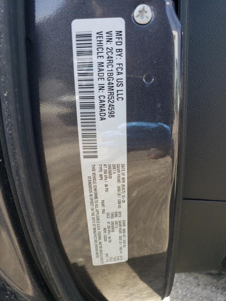 2021 Chrysler Pacifica VIN 2C4RC1BG4MR524598 Copart auction photo, mechanical / minor dent/scratches damage thumbnail 13