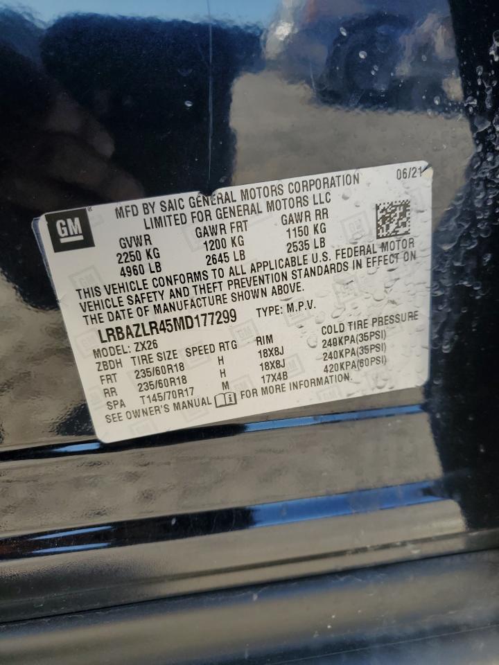 2021 Buick Envision VIN LRBAZLR45MD177299 Copart auction photo, front end / minor dent/scratches damage thumbnail 15