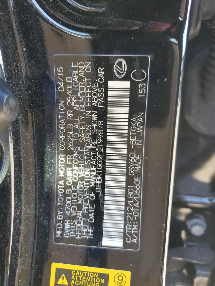 2015 Lexus ES VIN JTHBK1GG9F2199878 Copart auction photo, front end damage thumbnail 12