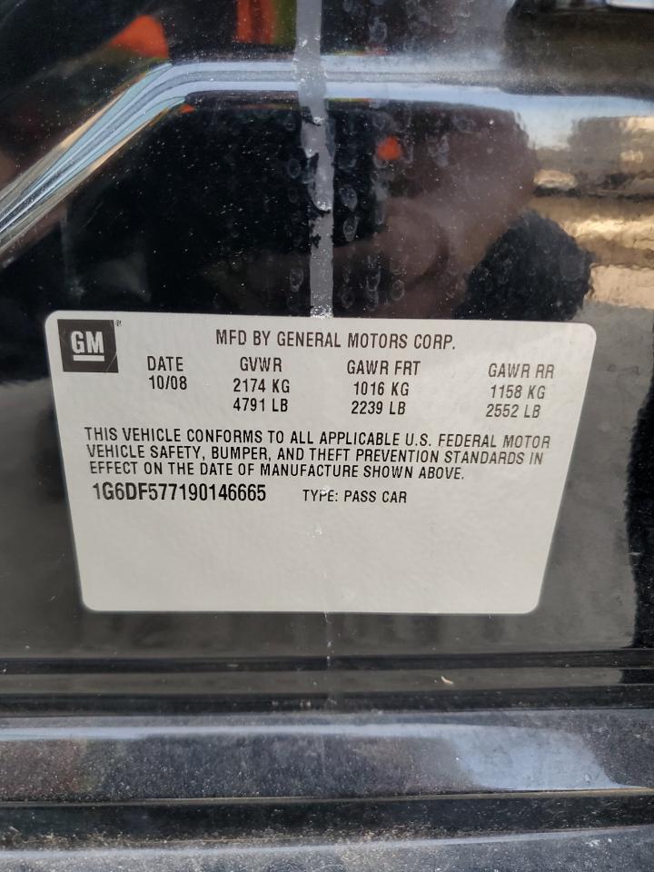 2009 Cadillac CTS VIN 1G6DF577190146665 Copart auction photo, rear end damage thumbnail 12