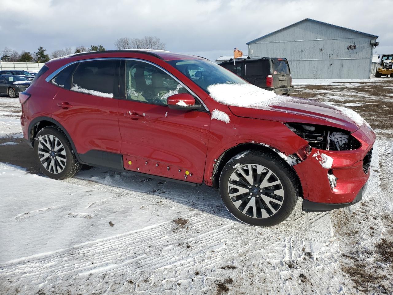 2020 Ford Escape VIN 1FMCU9H9XLUA22752 Copart auction photo, front end / side damage thumbnail 4