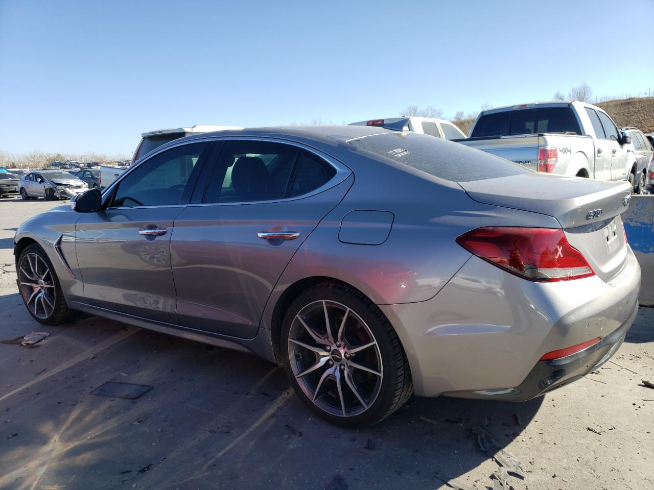 2021 Genesis G70 VIN KMTG44LA9MU075200 Copart auction photo, front end / rear end damage thumbnail 2