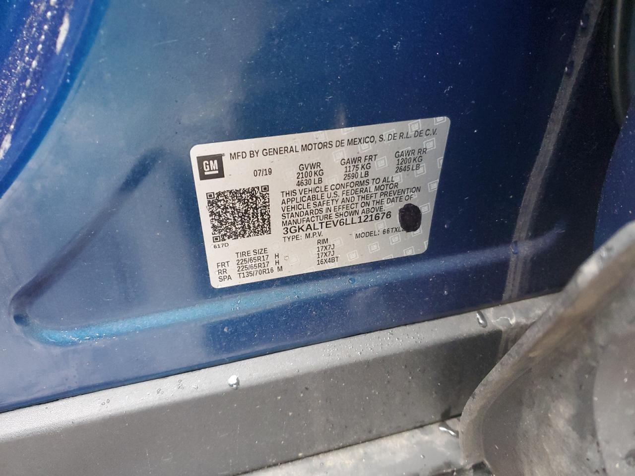 2020 GMC Terrain VIN 3GKALTEV6LL121676 Copart auction photo, rear end / front end damage thumbnail 13