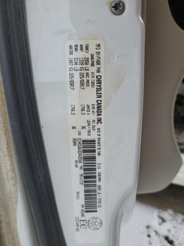 2014 Dodge Caravan VIN 2C4RDGBG3ER426566 Copart auction photo, front end / rear end damage thumbnail 13