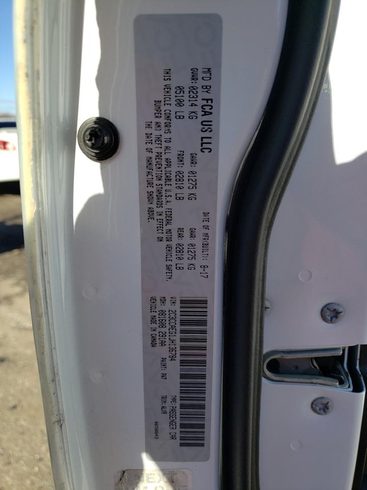 2018 Chrysler 300 VIN 2C3CCAEG1JH136784 Copart auction photo, front end / minor dent/scratches damage thumbnail 14