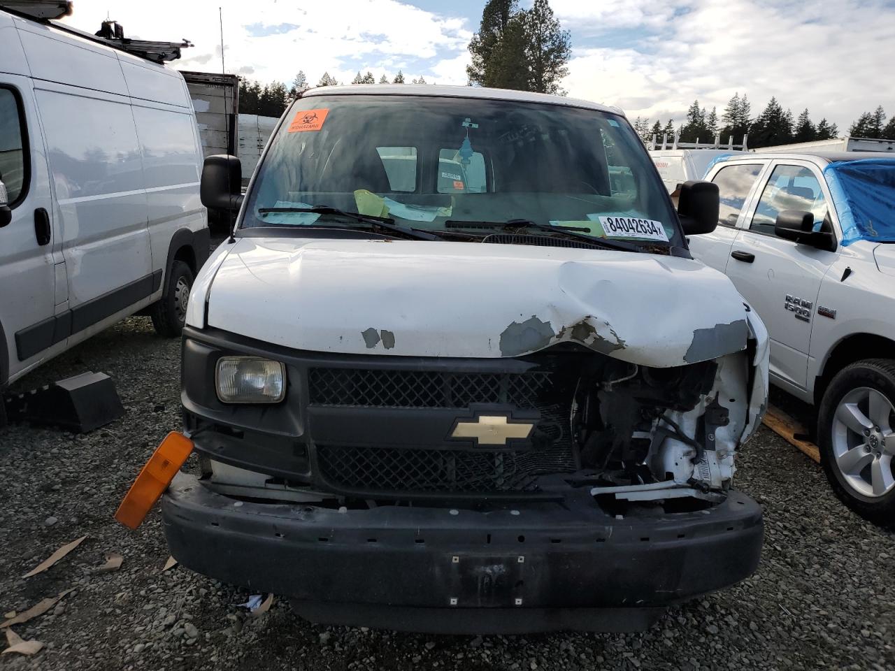 2012 Chevrolet Express VIN 1GCZGUBGXC1112310 Copart auction photo, front end damage thumbnail 5