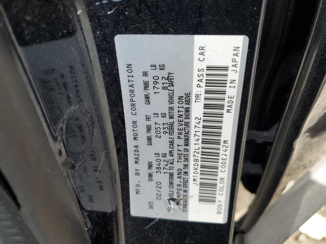 2020 Mazda CX-3 VIN JM1DKDB72L1471742 Copart auction photo, front end / rear end damage thumbnail 14