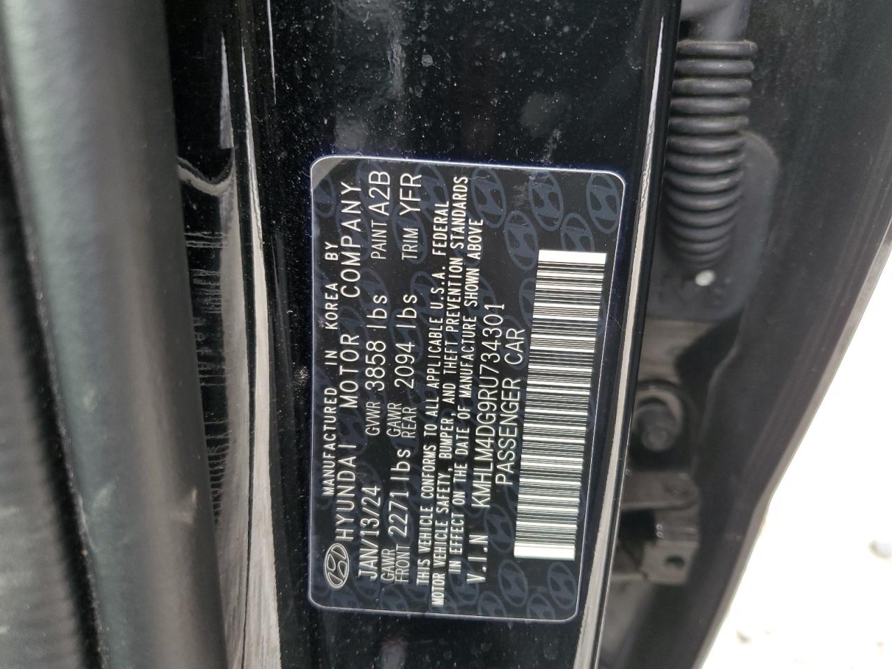 2024 Hyundai Elantra VIN KMHLM4DG9RU734301 Copart auction photo, rear end damage thumbnail 15