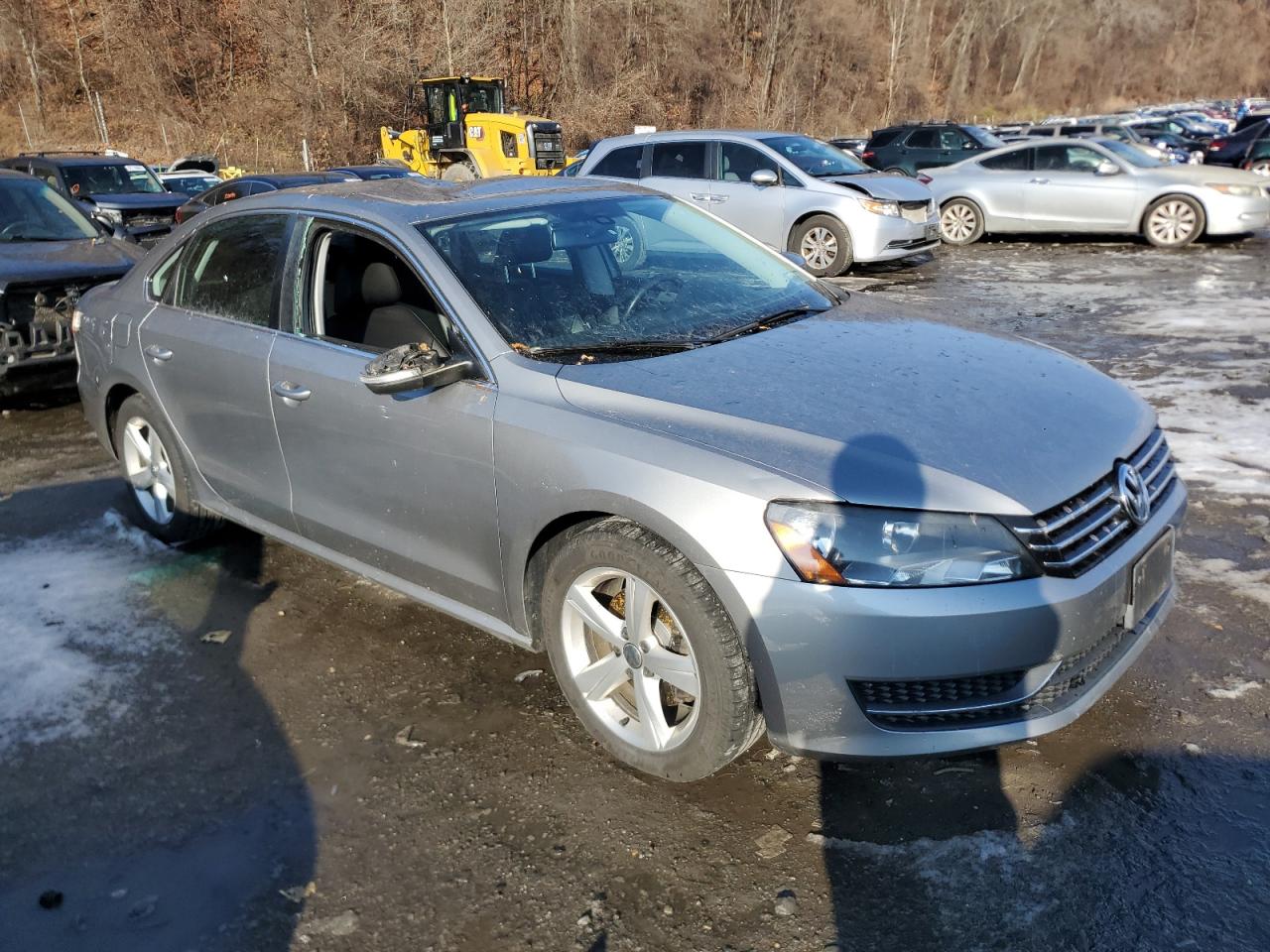 2014 Volkswagen Passat VIN 1VWBP7A32EC007539 Copart auction photo, top/roof damage thumbnail 4