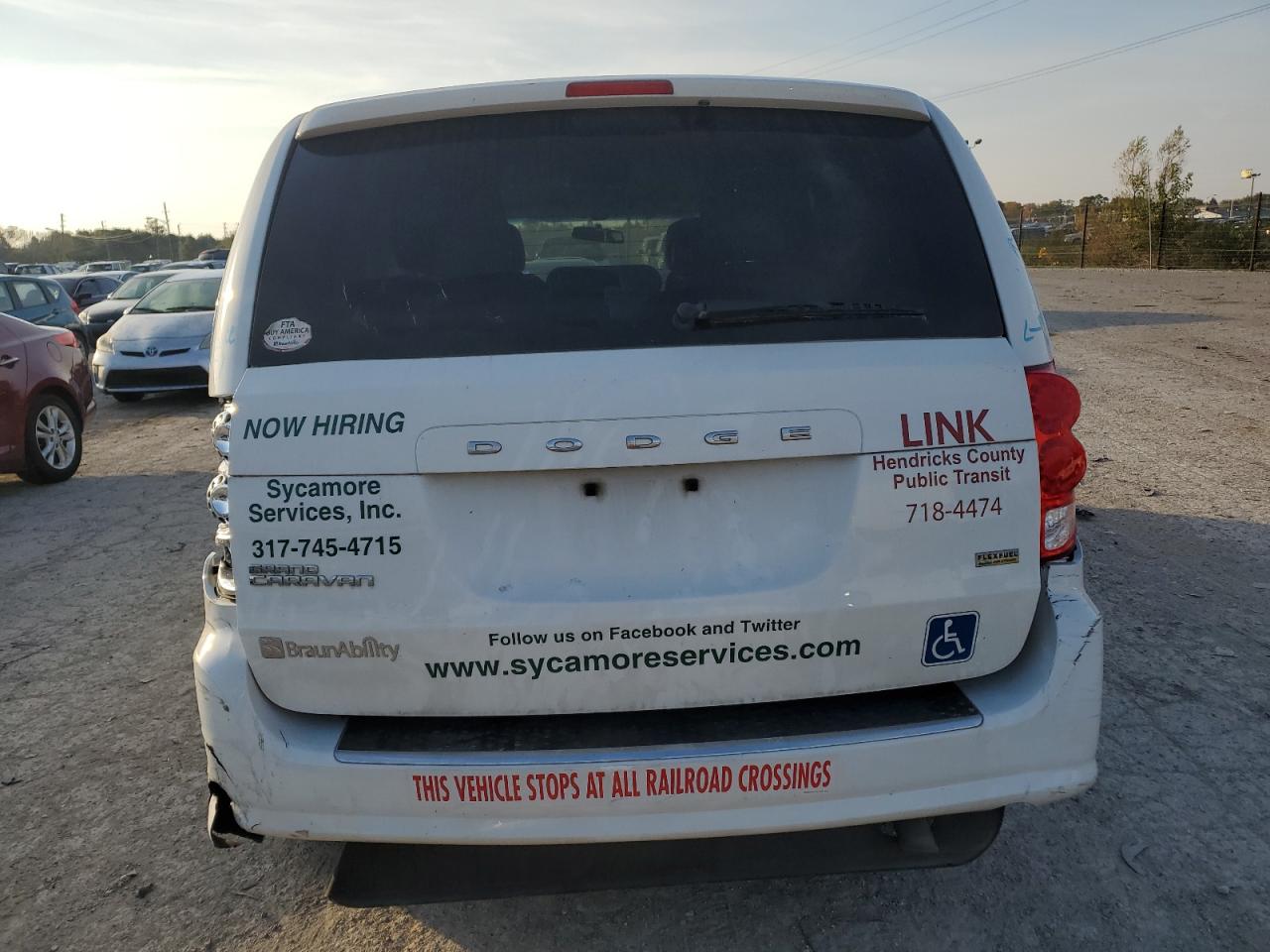 2015 Dodge Caravan VIN 2C7WDGBGXFR634242 Copart auction photo, rear end / minor dent/scratches damage thumbnail 6