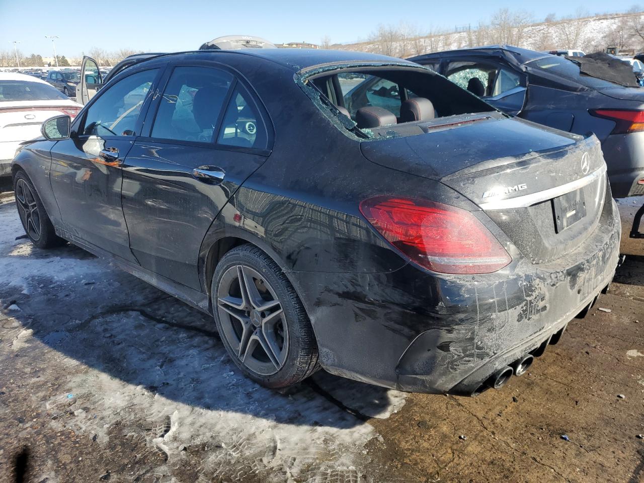 2021 Mercedes-Benz C-klasse VIN W1KWF6EB2MR637811 Copart auction photo, top/roof / front end damage thumbnail 2