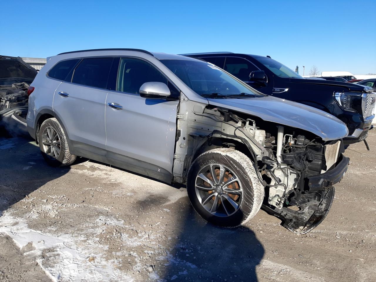 2017 Hyundai Santa Fe VIN KM8SNDHF5HU203878 Copart auction photo, front end damage thumbnail 4