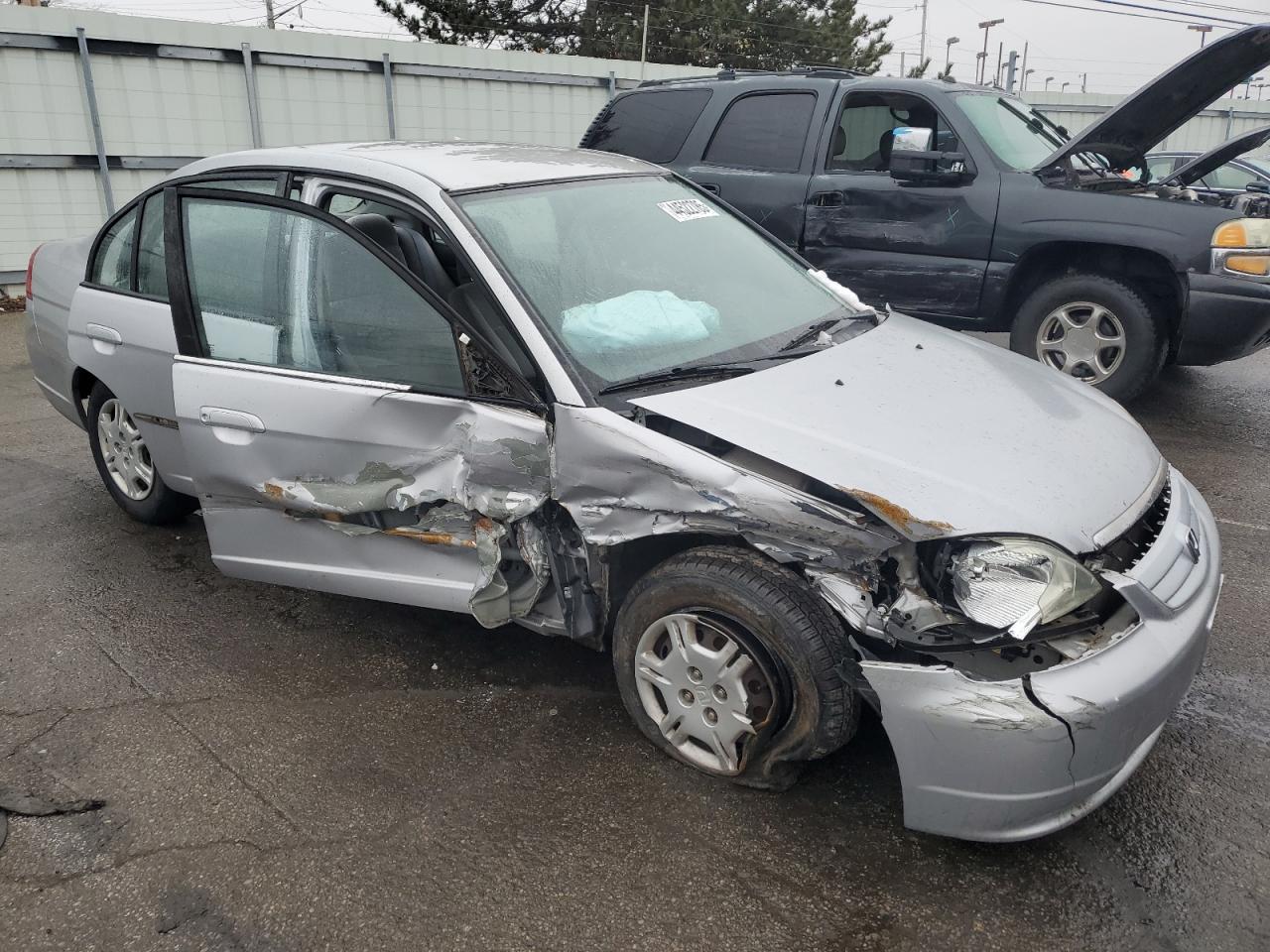 2002 Honda Civic VIN 2HGES15582H500353 Copart auction photo, front end / side damage thumbnail 4