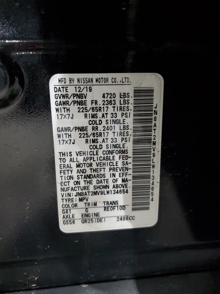 2020 Nissan Rogue VIN JN8AT2MV9LW134654 Copart auction photo, rear end / minor dent/scratches damage thumbnail 15