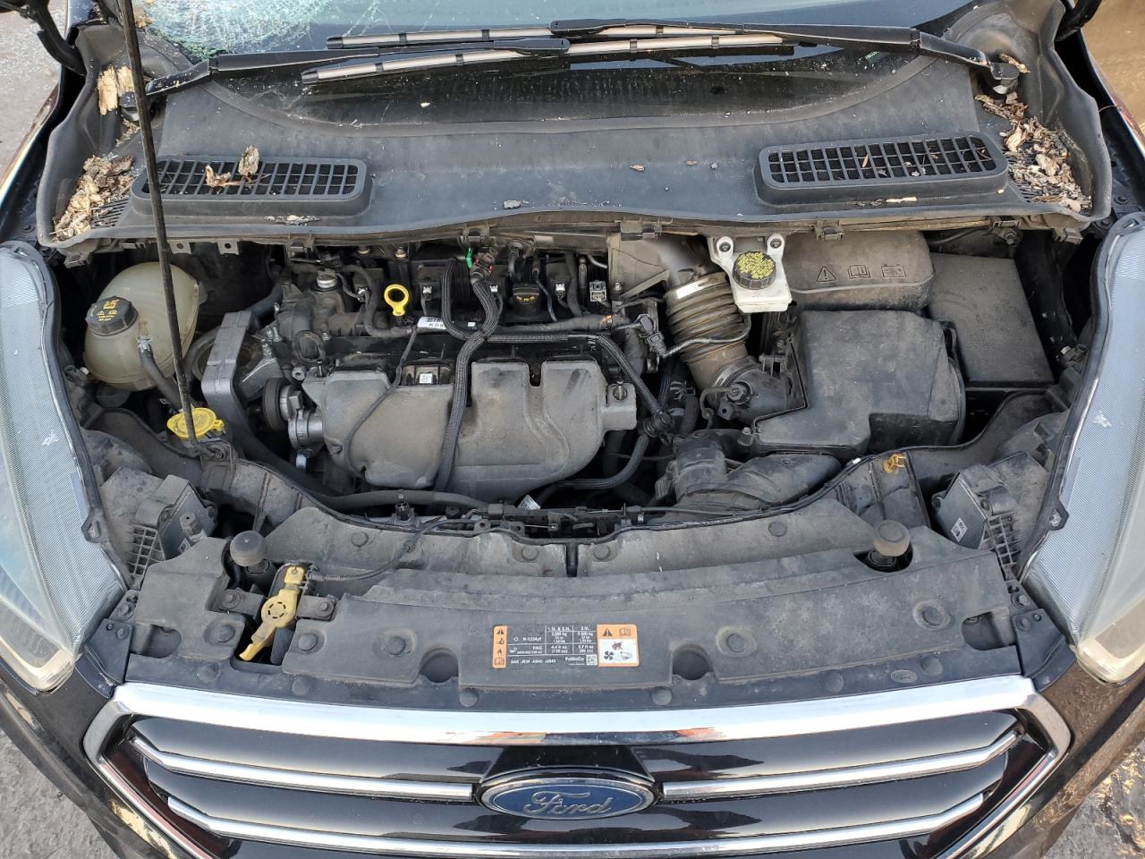 2017 Ford Escape VIN 1FMCU9G93HUE62837 Copart auction photo, top/roof damage thumbnail 12