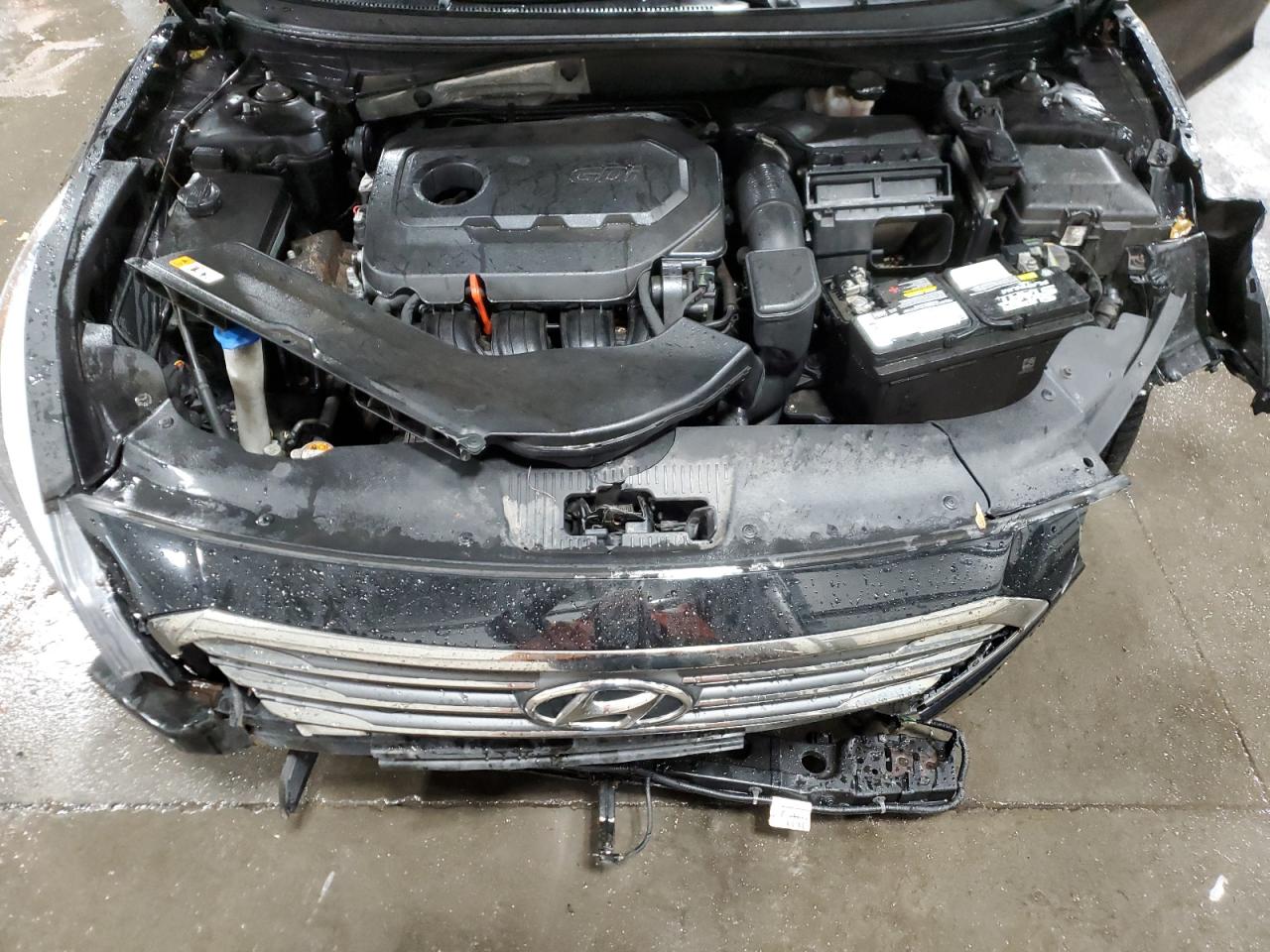 2015 Hyundai Sonata VIN 5NPE34AF7FH057783 Copart auction photo, front end / side damage thumbnail 12