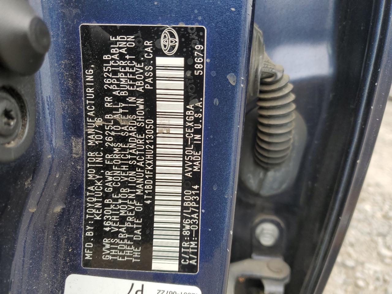 2017 Toyota Camry VIN 4T1BD1FKXHU213050 Copart auction photo, front end / rear end damage thumbnail 12