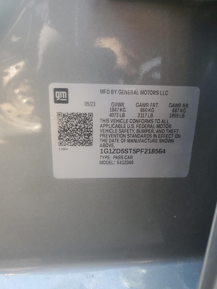 2023 Chevrolet Malibu VIN 1G1ZD5ST5PF218564 Copart auction photo, rear end / side damage thumbnail 13