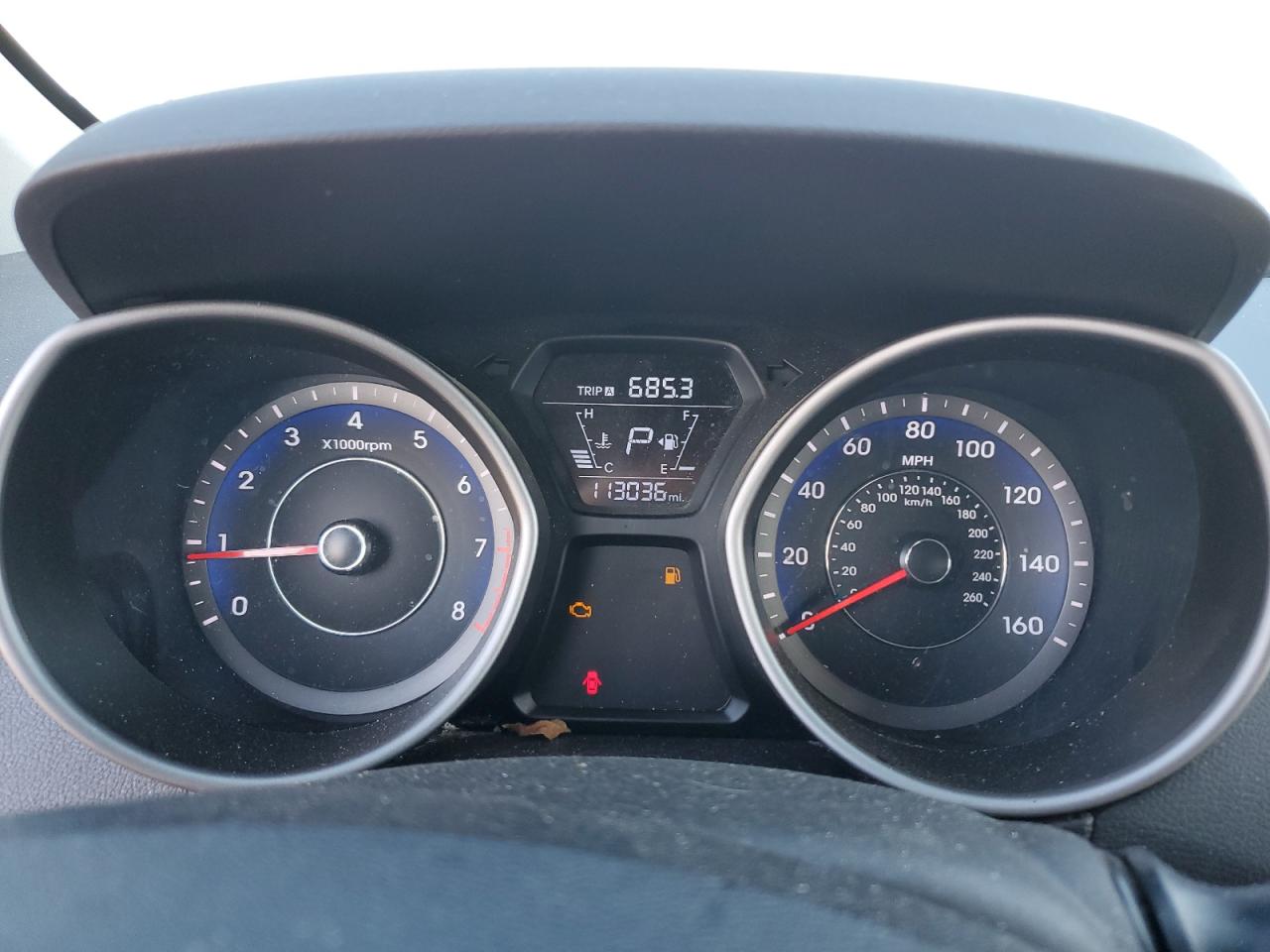 2014 Hyundai Elantra VIN KMHDH4AEXEU162208 Copart auction photo, front end / hail damage thumbnail 9