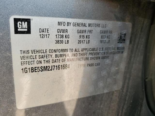 2018 Chevrolet Cruze VIN 1G1BE5SM2J7161684 Copart auction photo, rear end / minor dent/scratches damage thumbnail 12