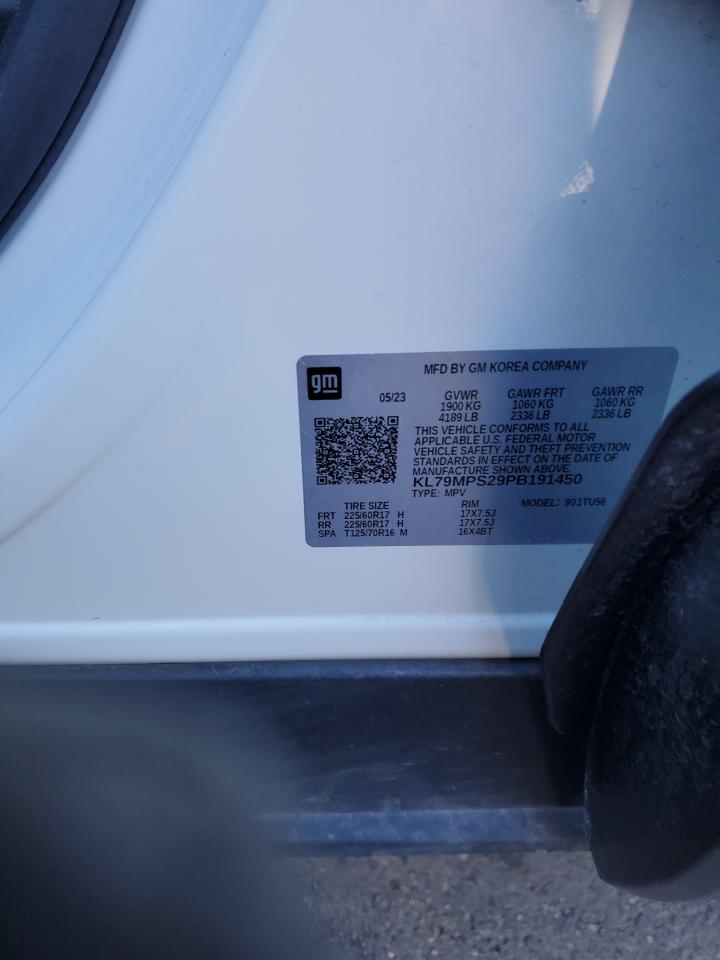 2023 Chevrolet TrailBlazer VIN KL79MPS29PB191450 Copart auction photo, front end damage thumbnail 14