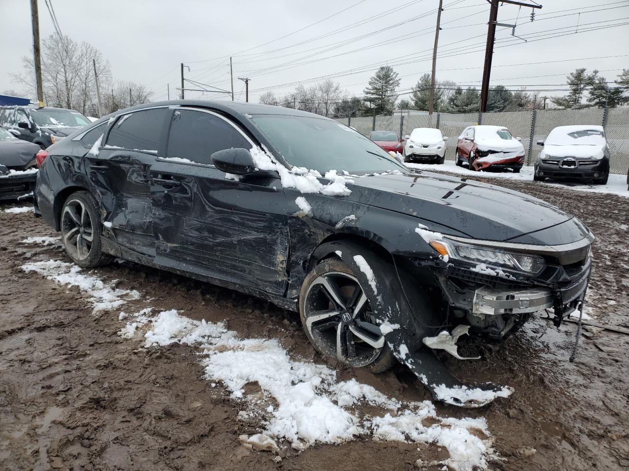 2019 Honda Accord VIN 1HGCV2F37KA033233 Copart auction photo, side / front end damage thumbnail 4