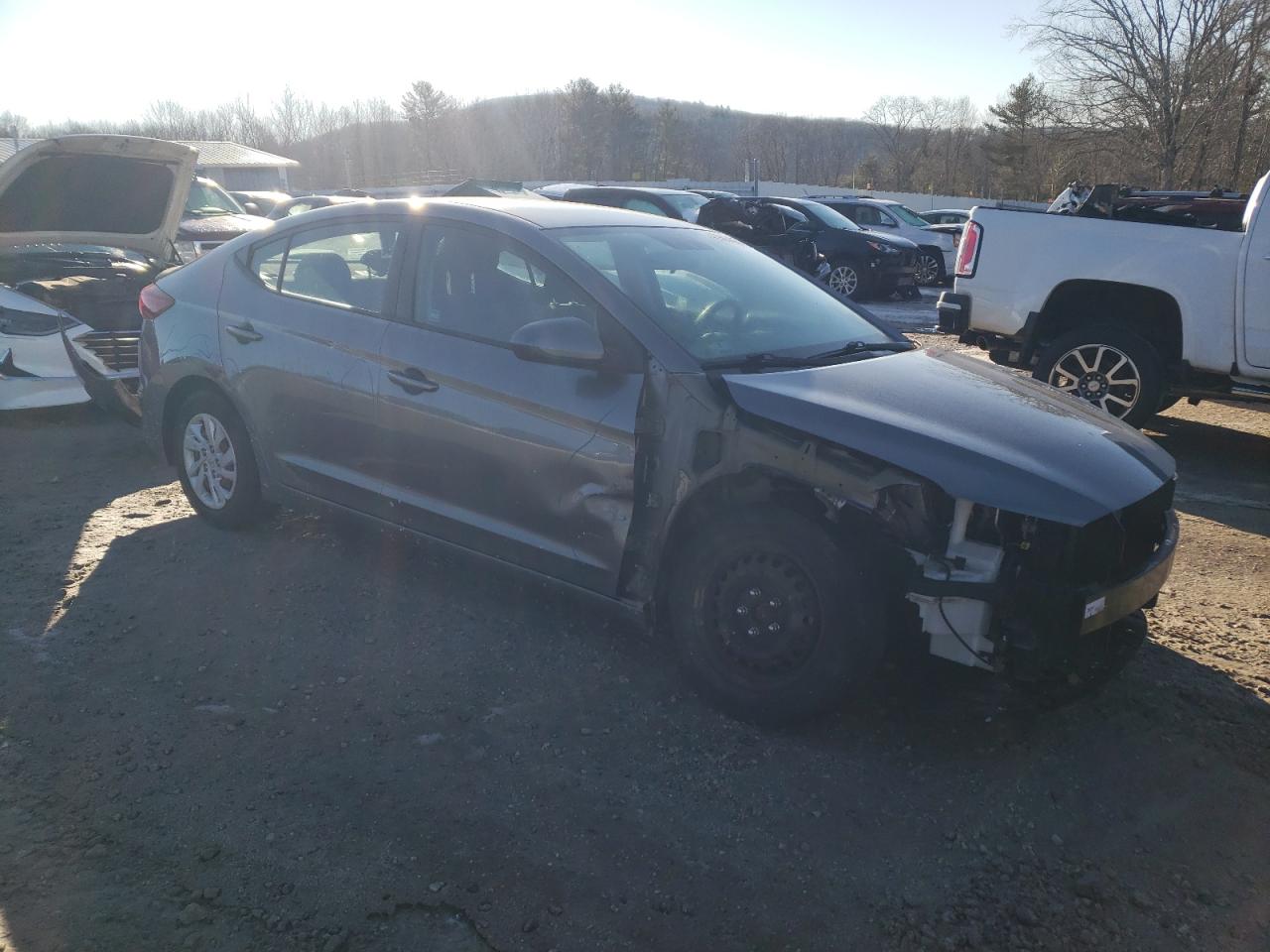 2018 Hyundai Elantra VIN 5NPD74LF6JH244891 Copart auction photo, front end / side damage thumbnail 4