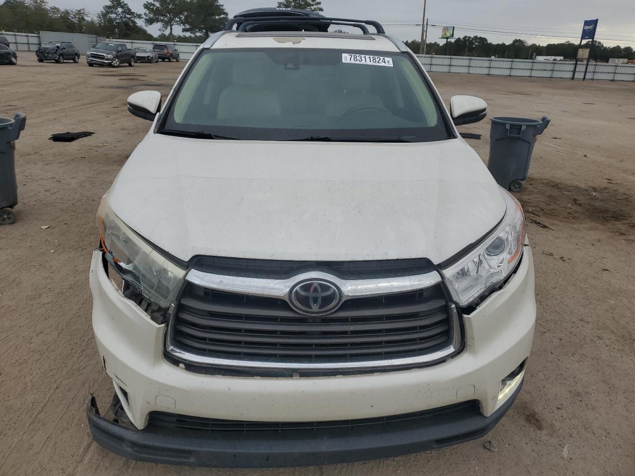 2015 Toyota Highlander VIN 5TDDKRFH4FS188217 Copart auction photo, front end damage thumbnail 5