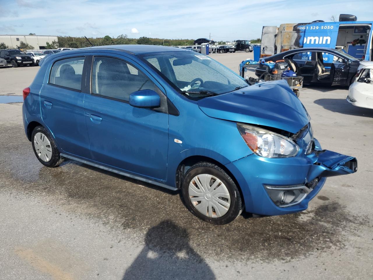 2017 Mitsubishi Mirage VIN ML32A3HJ1HH022433 Copart auction photo, front end / side damage thumbnail 4