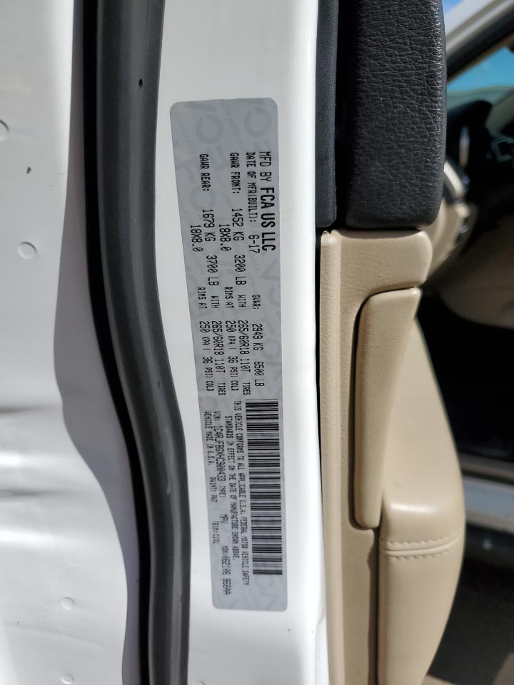 2017 Jeep Grand Cherokee VIN 1C4RJFBGXHC900433 Copart auction photo, front end / side damage thumbnail 14