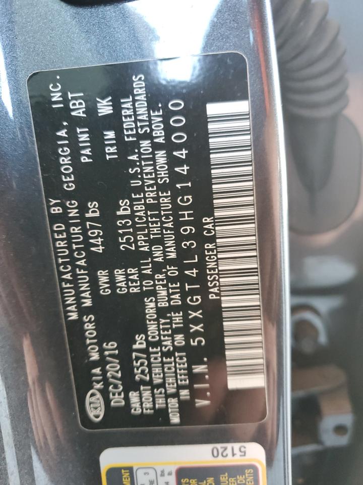2017 KIA Optima VIN 5XXGT4L39HG144000 Copart auction photo, rear end / front end damage thumbnail 14