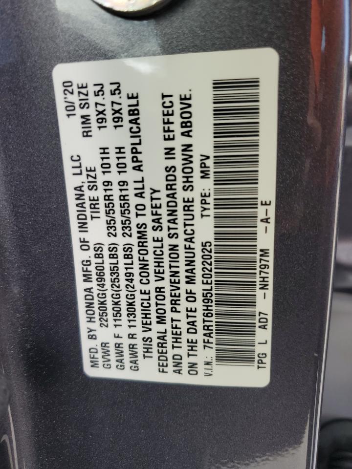 2020 Honda CR-V VIN 7FART6H95LE022025 Copart auction photo, front end / minor dent/scratches damage thumbnail 15