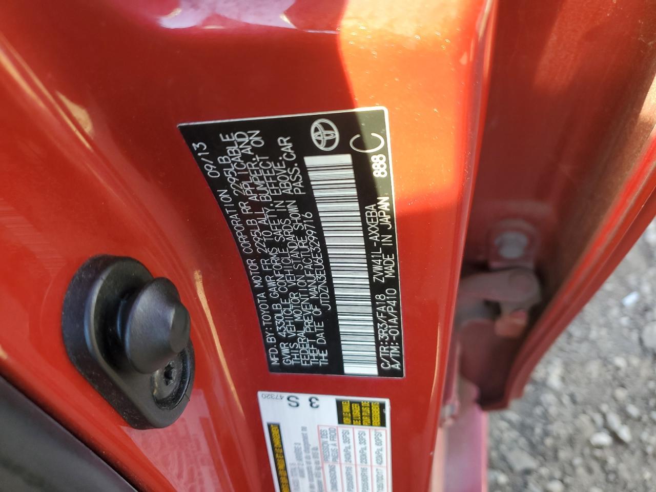 2014 Toyota Prius VIN JTDZN3EU6E3299716 Copart auction photo, normal wear damage thumbnail 12
