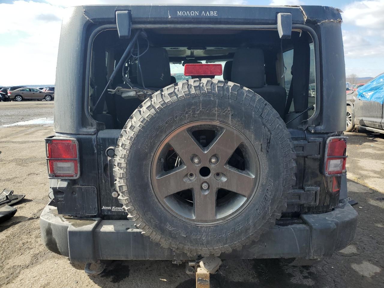 2011 Jeep Wrangler VIN 1J4HA6D11BL536151 Copart auction photo, top/roof / front end damage thumbnail 6