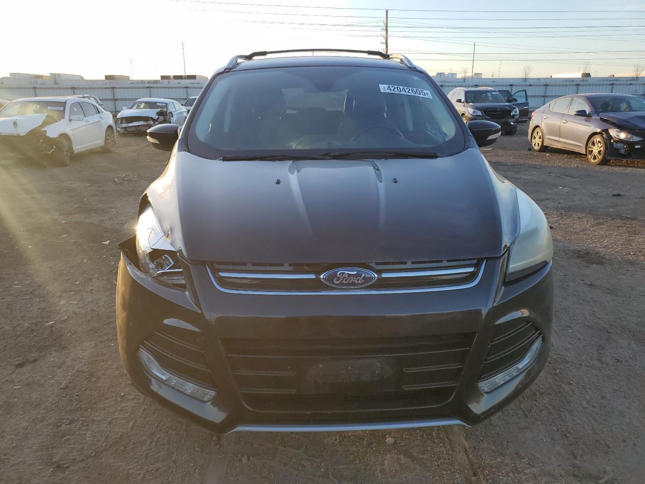 2014 Ford Escape VIN 1FMCU0J96EUC36601 Copart auction photo, front end / side damage thumbnail 5