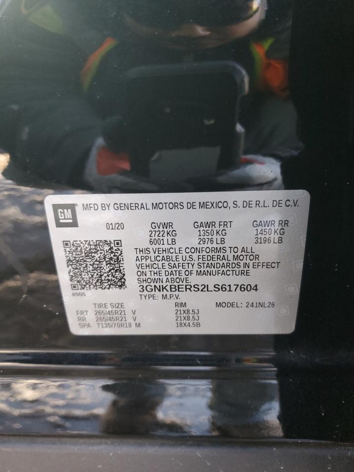 2020 Chevrolet Blazer VIN 3GNKBERS2LS617604 Copart auction photo, side / rear end damage thumbnail 14