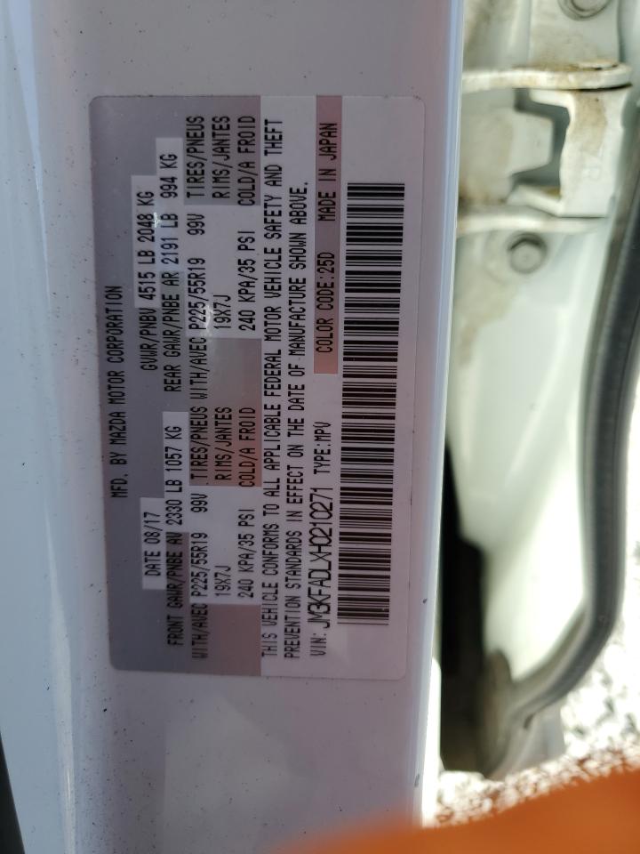 2017 Mazda CX-5 VIN JM3KFADLXH0210271 Copart auction photo, top/roof / front end damage thumbnail 13