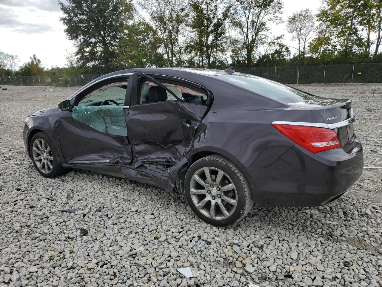 2014 Buick LaCrosse VIN 1G4GD5G38EF166816 Copart auction photo, side / rear end damage thumbnail 2