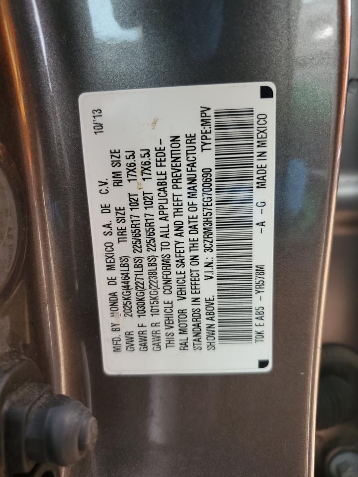 2014 Honda CR-V VIN 3CZRM3H57EG700690 Copart auction photo, hail / minor dent/scratches damage thumbnail 13