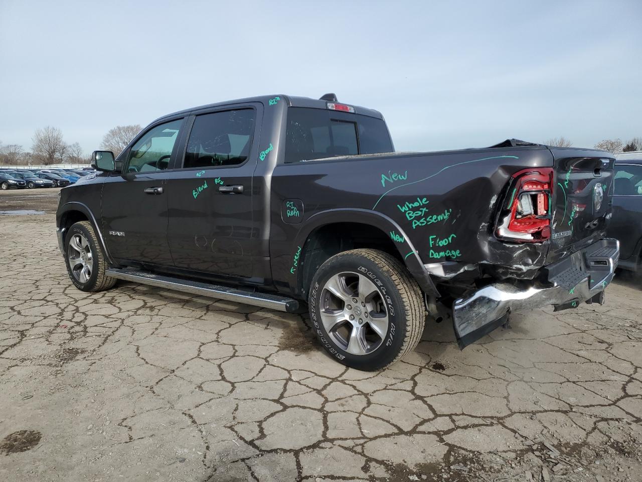 2021 RAM 1500 VIN 1C6SRFJT9MN671807 Copart auction photo, rear end / all over damage thumbnail 2