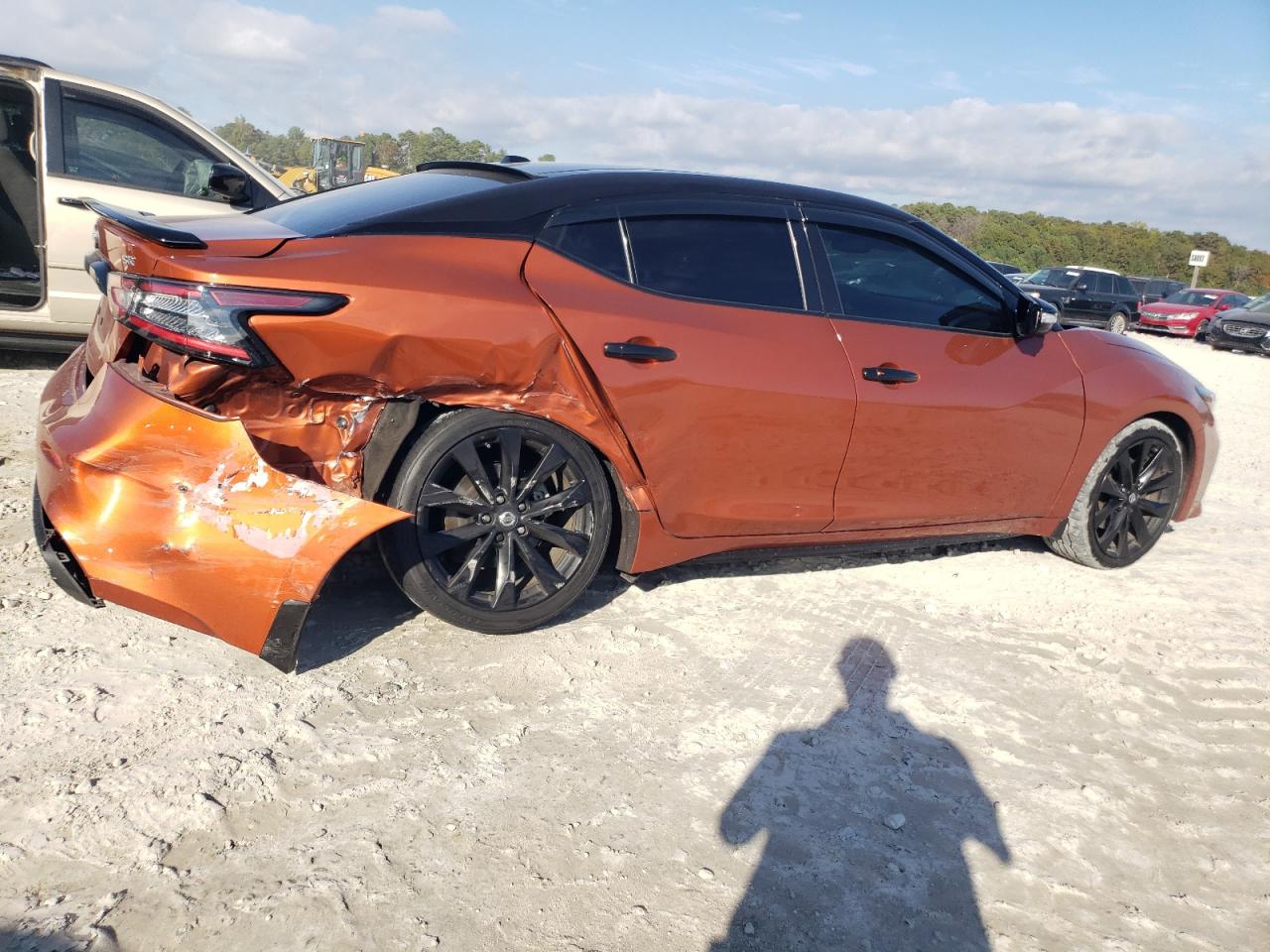 2021 Nissan Maxima VIN 1N4AA6EV0MC511050 Copart auction photo, rear end / side damage thumbnail 3