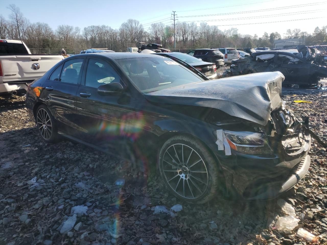2019 Mercedes-Benz C-klasse VIN 55SWF8DB3KU304154 Copart auction photo, front end damage thumbnail 4