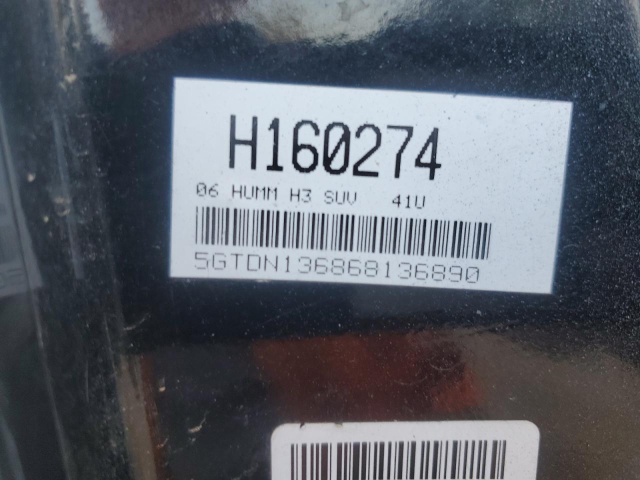 2006 Hummer H3 VIN 5GTDN136568104009 Copart auction photo, minor dent/scratches damage thumbnail 15